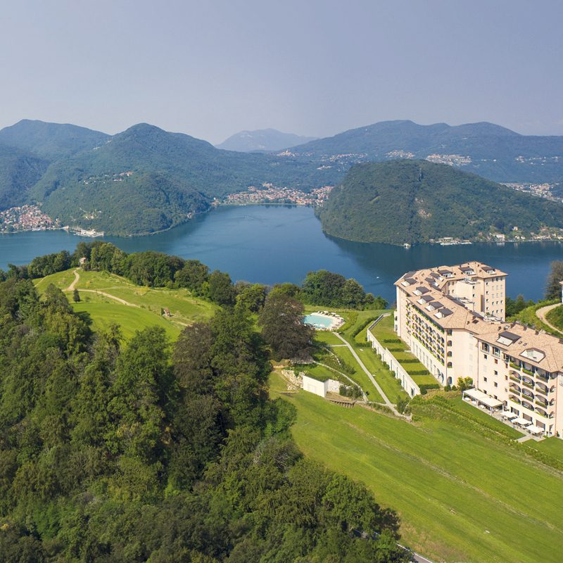 Vista aerea panoramica - Collina D’Oro, Lugano, Svizzera - Moretti Modular Contractor